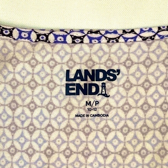 Lands’ End‎ Petite Cotton Modal 3/4 Sleeve Fit and Flare V-Neck Dress  Sz MP EUC - Picture 10 of 12